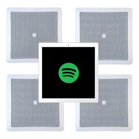 Kit Amplificador Parede Som Painel Tuya + 4 Caixas Jbl 6fr1q