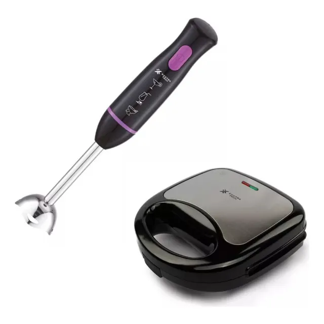 Combo Minipimer  800w + Sandwichera Grill Antiadherente Exxt