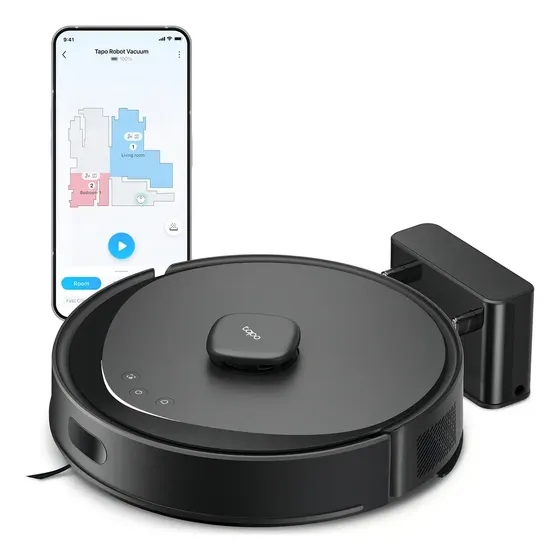 Robot Aspirador y Trapeador Tapo Rv30 Max 3L Fregar Barrer Negro