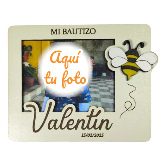 Recuerdo Bautizo Con Foto E Imán Artecristal