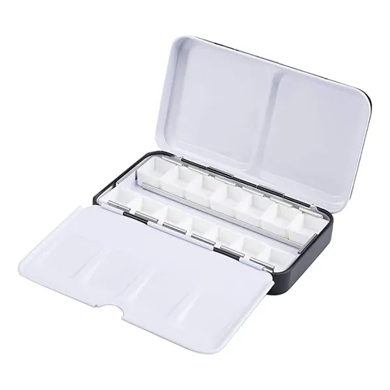 Paleta De Acuarela Bandeja De Pintura Vacía, Estuche De
