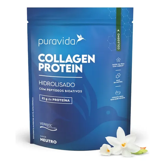 Collagen Protein Neutro 450g Sem Sabor Puravida