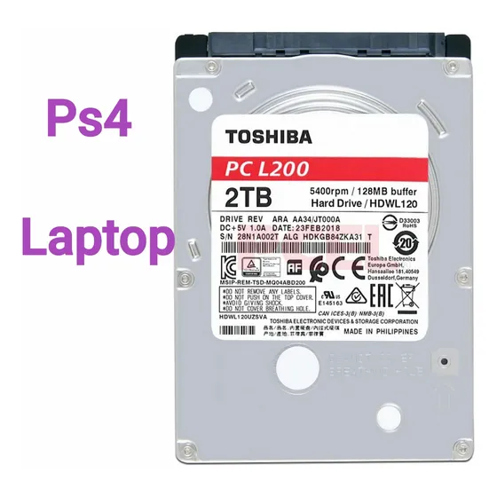 Disco Duro Toshiba 1tb 2.5 Sata Laptop, Ps4, Dvr Ori. 60v 