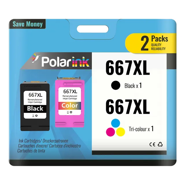 Kit 2 Cartucho Nuevo De Tinta Para Hp 667xl Negro Y Tricolor