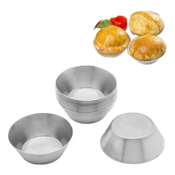 12 Unidades De Formas Para Empada Nº3 Em Aluminio Cor Cinza
