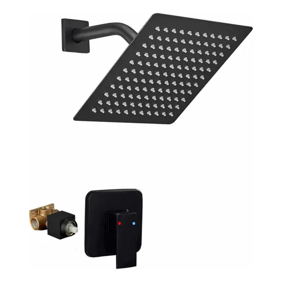 Kit De Ducha Completo Negro Mate Acero Inoxidable