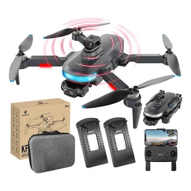 Drone SJRC 4k KF108Max Two battery version con cámara 4K negro 5GHz 2 baterías