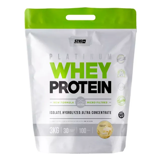 Platinum Whey Protein 3 Kg Star Nutrition Sabor Banana