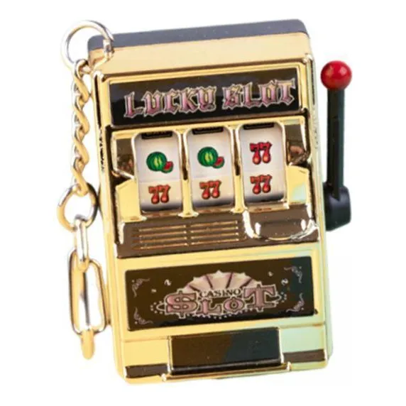 6 Mini Slot Machine Brinquedo Chaveiro Novidade Decoração