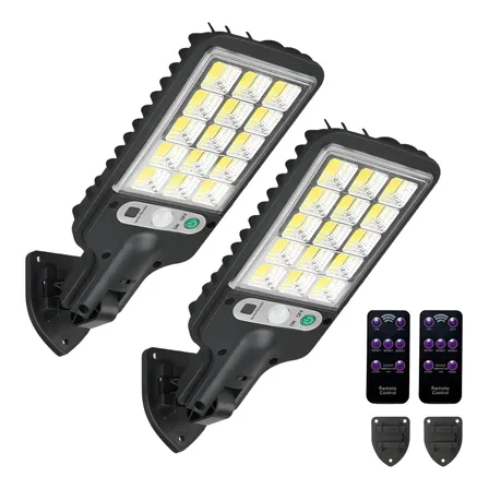 Kit 2 Luminaria 180w Led Luz Solar Sensor Presença Poste 3.7v 2pcs