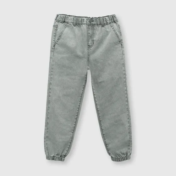 Jeans De Niño Con Cintura Elasticada Gris Colloky