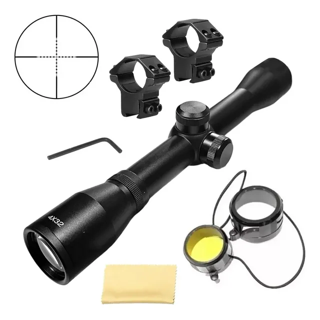 Mira Telescopica 4x32 Rifle Aire Comprimido + Anclajes