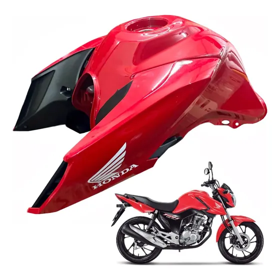 Tanque + Aba Completa Fan 160 2022 2023 Vermelho Pintado