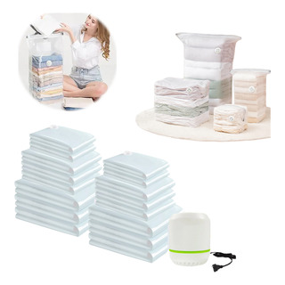 Bolsas Al Vacío Comprimir Ropa Con Bomba Eléctrica 18pcs Bolsas Al Vacío Comprimir Ropa Con Bomba Eléctrica 18pcs