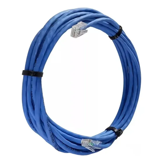 Cabo De Rede Cat 6 Com Conector 15 Metros Mpt 4px23awg Azul