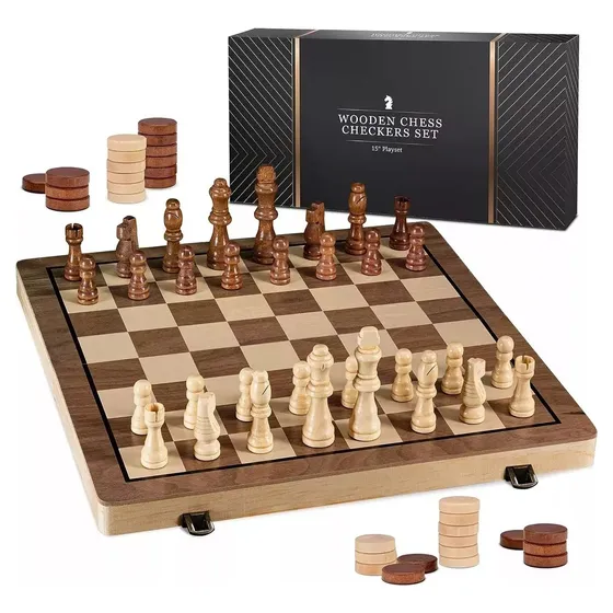 Banna Juego De Ajedrez Y Damas Magnético De 39x39 Cm, Juego De Estrategia, Entrenar El Pensamiento Lógico, Tablero Plegable, Tablero De Ajedrez