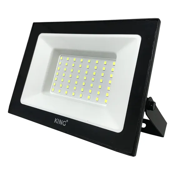 Reflector Led King De 50w Carcasa Negro Luz Blanco frío-Luz blanca