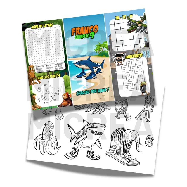 Tralalero Tralala Tríptico Lúdico Souvenir Pdf Imprimible A4