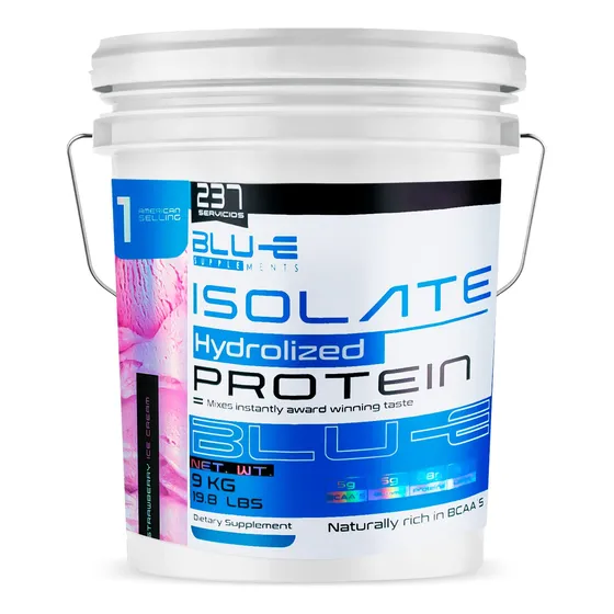 Proteína Whey Hidrolizada Isolate Blu-e 9kg Sabores 237 Serv Fresa