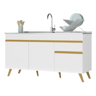 BalcĂŁo Cozinha Gabinete Pia 150 Cm 3 Portas 1 Gaveta Veneza Gw MultimĂłveis Mp2072 Branco BalcĂŁo Cozinha Gabinete Pia 150 Cm 3 Portas 1 Gaveta Veneza Gw MultimĂłveis Mp2072 Branco