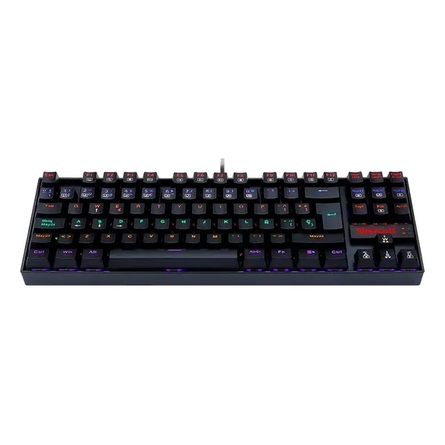 Teclado Gamer Redragon Kumara Rainbow Black Switch Red Negro Español Latinoamérica