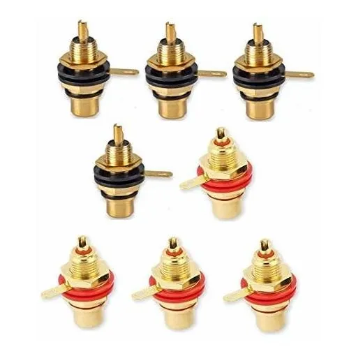 Conector Amplificador Bnafes Rca Hembra Chasis Audio -dorado