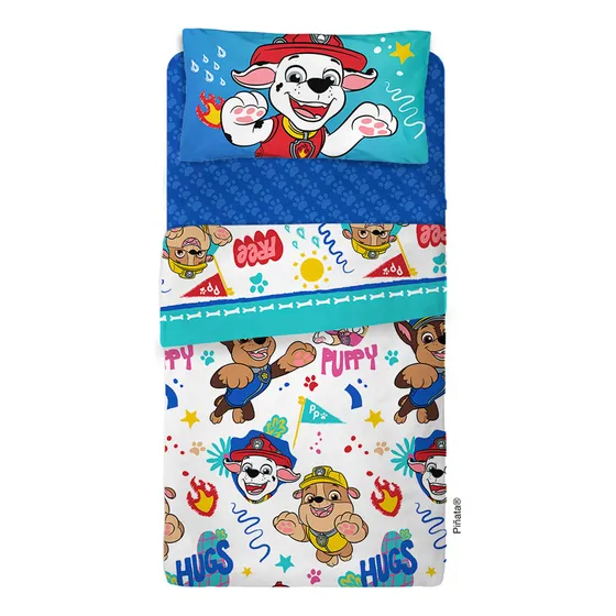 Juego De Sábanas 1 1/2 Plaza Paw Patrol -piñata- Color Azul