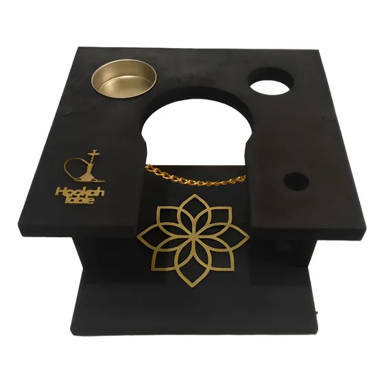 Mesa Suporte Para Narguilé Médio Preto