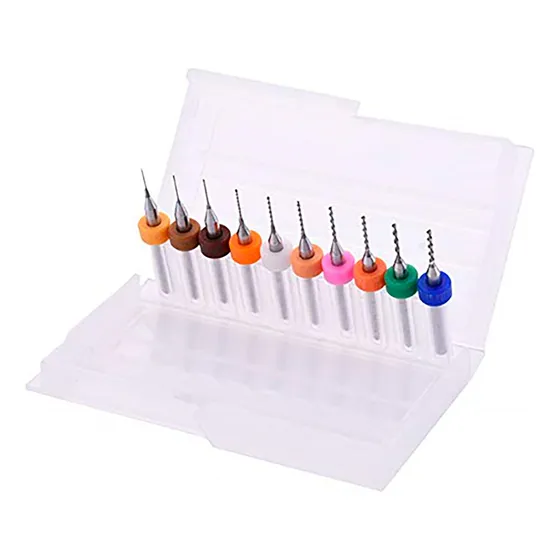 Set 10 Brocas Tungsteno 0.3-1.2 Mm Pcb Router Cnc