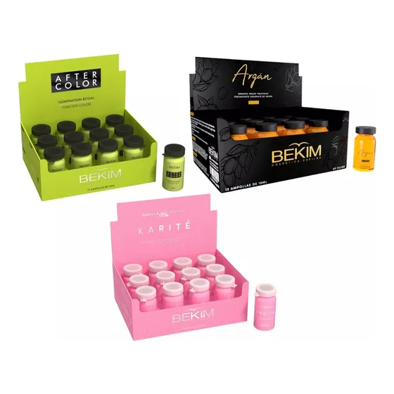  Kit Ampollas Bekim X 3cajas: Argan + Karite + After Color 