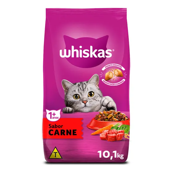 Ração Whiskas carne gatos adultos 10.1kg
