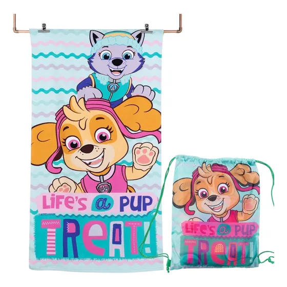 Toalla Baño Piscina Playa C/bolso Paw Patrol Niña Y Niño Color Treat