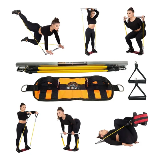 Kit Musculação Em Casa Pro Fitness Exercícios + Elásticos