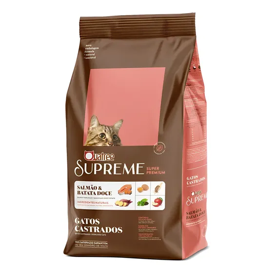 Ração Quatree Supreme 10kg Gato Castrado Salmão/batata Doce