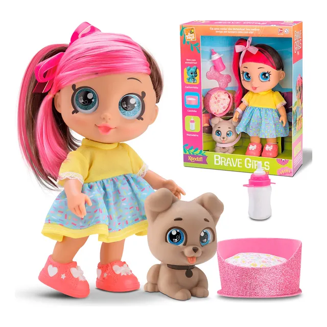 Boneca Brave Girls Kendall Pet Com Cachorrinho E Acessórios