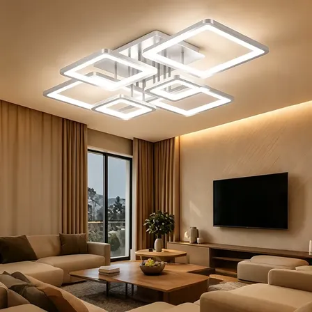 Luminária De Teto Led Hexagonal Com Controle Remoto 110v - 220v Branco
