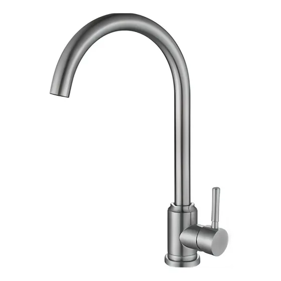 Grifo De Cocina Palito Mesada Satinado Monocomando Rimontti