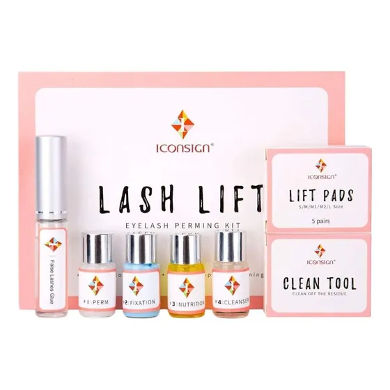 Eyelash Perming Kit Lash Lift Iconsign Rizado Permanente de Pestañas Color Rosa