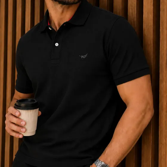 Camisa Polo Masculina Piquet Slim Manga Curta