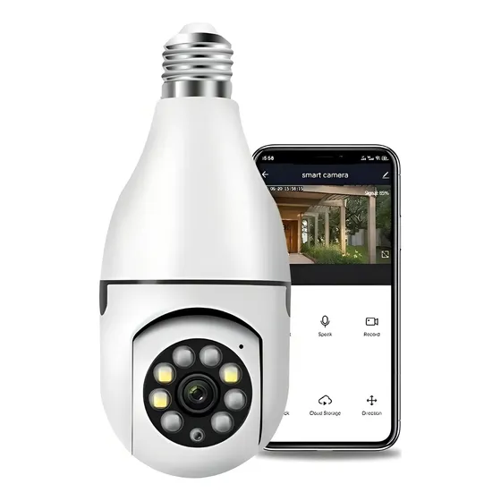 Câmera IP 360° Wi-Fi E27 1080p Visão Noturna PTZ Premier Home