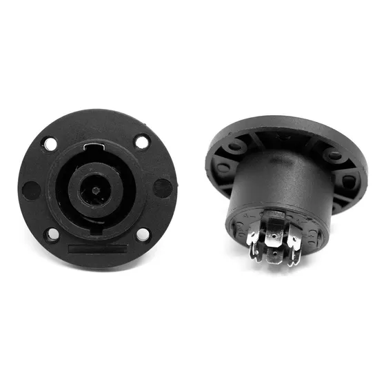 Conector Speakon Femea 8 Vias Painel Star Cable 2 Unidades Cor Preto