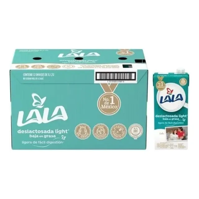Leche Lala Deslactosada Light Caja Con 12 Piezas De 1 Lt C/u