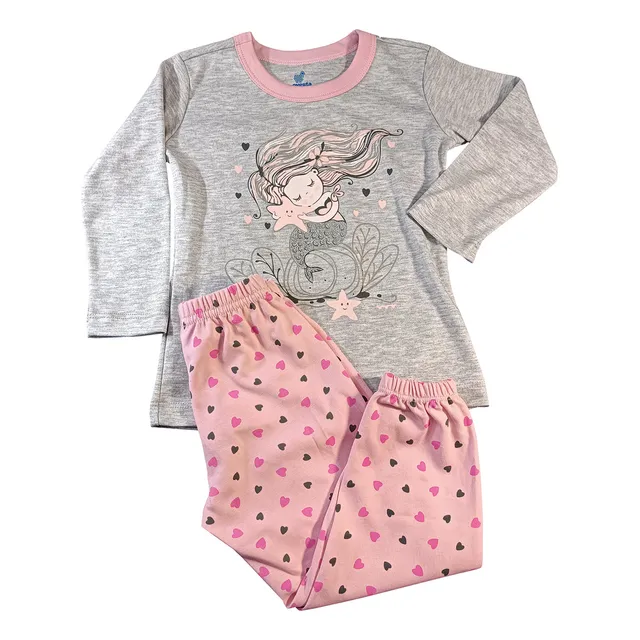 Pijama Para Niña Ovejita - Talla 2 - Estampado De Sirena