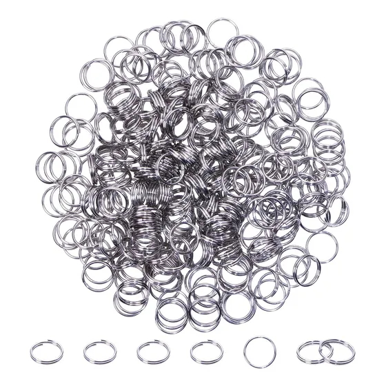 Anillos De Acero Inoxidable Dobles Para Llaves Y Manualidade