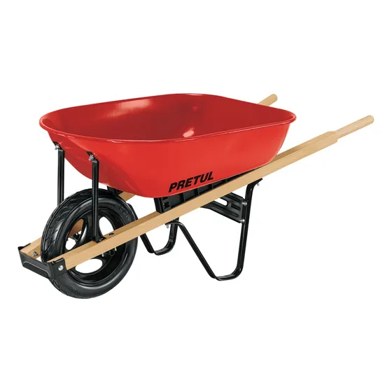 Carretilla 5.5ft3 Roja,imponchable, Bastidores Madera,pretul