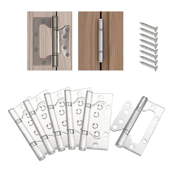 10pc Bisagras Puerta Muebles Inox Tipo Mariposa Con Tornillo