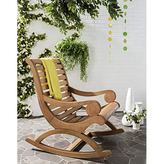 Silla Mecedora De Exterior Safavieh Sonora, Color Teca