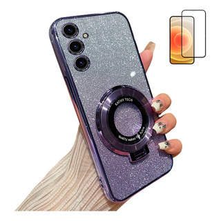 Funda Para Samsung M1 2 3 4 5g Polvo Flash+mica Funda Para Samsung M1 2 3 4 5g Polvo Flash+mica