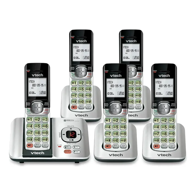 Vtech Inalámbrico Modelo Cs6529-5 Con 5 Unidades Color Plateado