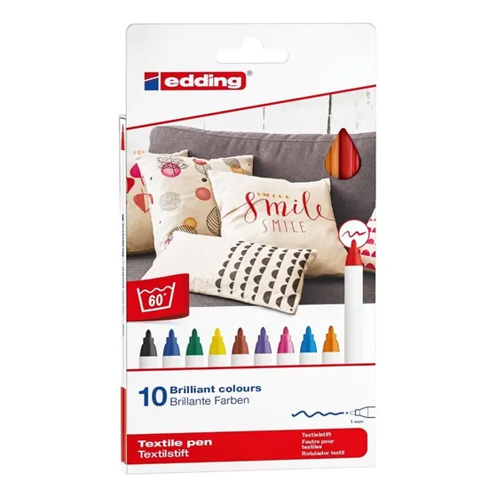 Set Marcador Textil Colores Surtidos Edding 4600 X 10 Uds